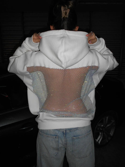 Backstage Crystal Mesh Hoodie