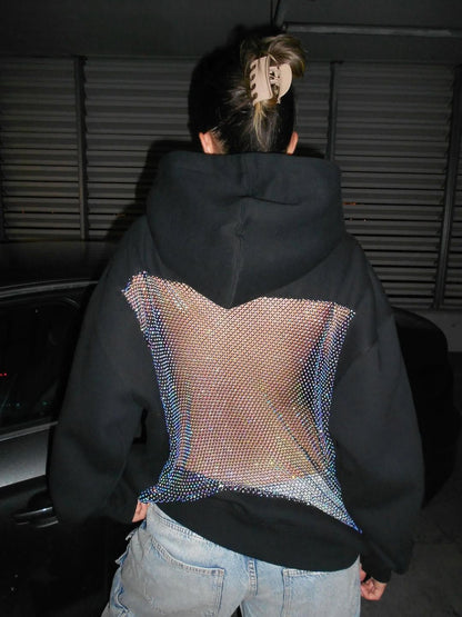 Backstage Crystal Mesh Hoodie