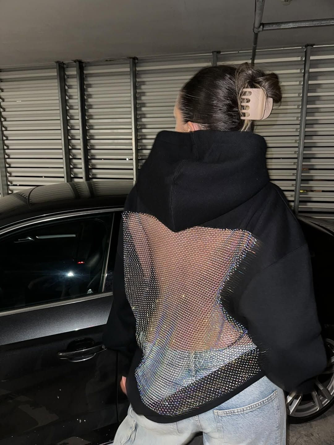 Backstage Crystal Mesh Hoodie