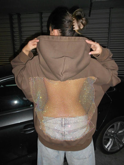 Backstage Crystal Mesh Hoodie
